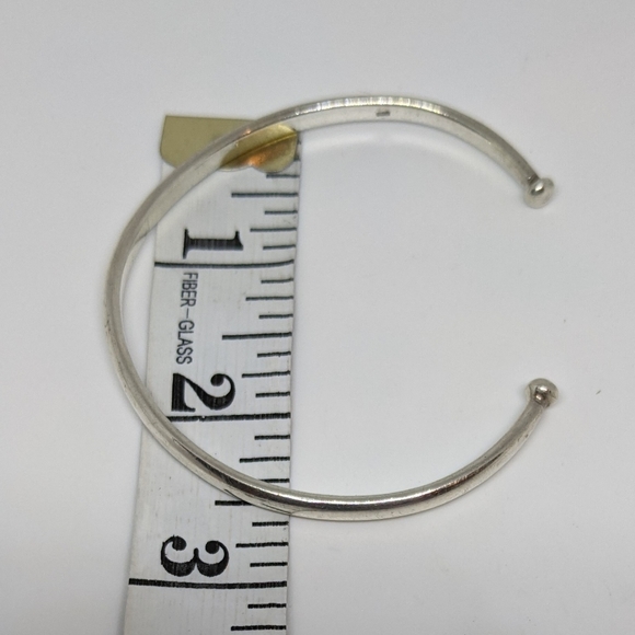 Vintage Sterling Silver Cuff Bracelet/Bangle with Ball Ends - Picture 5 of 6